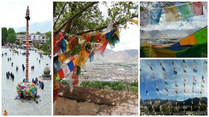 Bandeirinhas coloridas em todos os lugares Lhasa