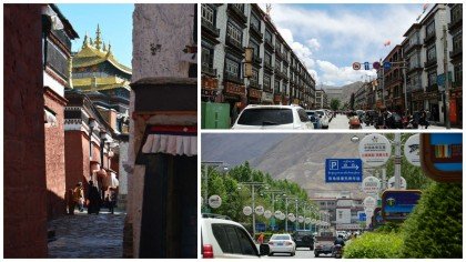 Ruas de Lhasa no Tibet